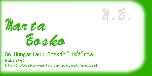 marta bosko business card